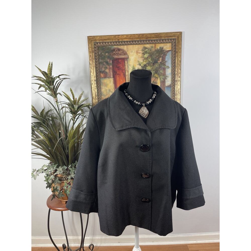 Ashley Stewart Black Short Boxy Blazer Jacket